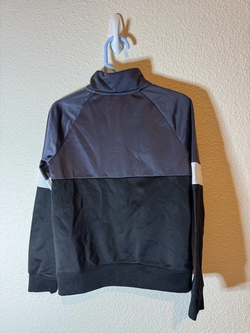 Nike Kids Black, Gray & White Zip-Up Jacket with Neon Green Swoosh